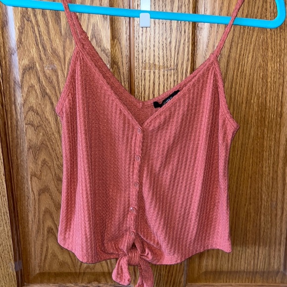 Red/orange spaghetti strap flowey top - Picture 1 of 3